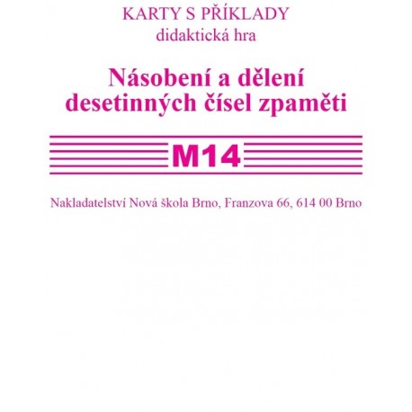 0321 Sada kartiček M 14 - Násobení a dělení des. čísel zpaměti