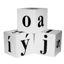 0169 NNS - Demonstrační kostky s písmeny - bílé (3 ks)