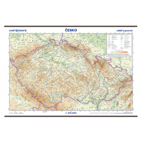 13719 Česká republika - reliéf a povrch školní nástěnná mapa