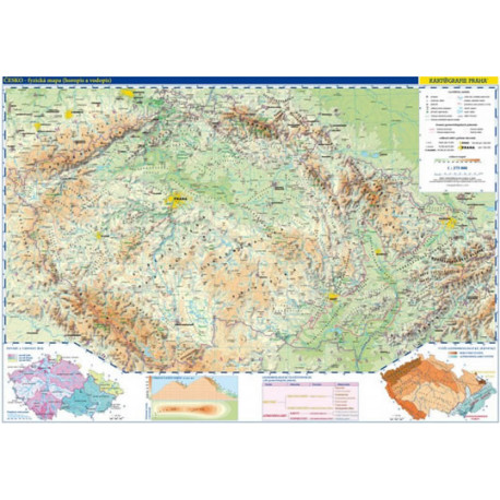 Česká republika - horopis, vodopis - školní nástěnná mapa